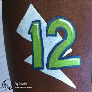 Seahawks 12 and lightening face paint example