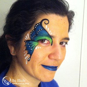 Seahawks butterfly face paint example