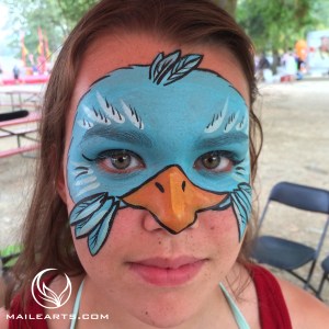 bird mask face paint with logo