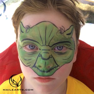 yoda face paint and logo